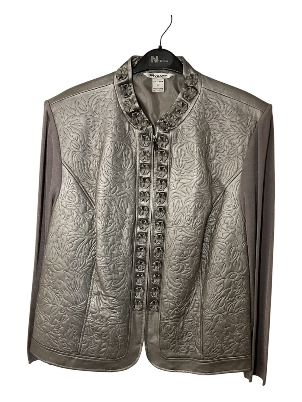 Nygård Collection 3X Genuine Leather Embroidered Jacket Plus Size NWT